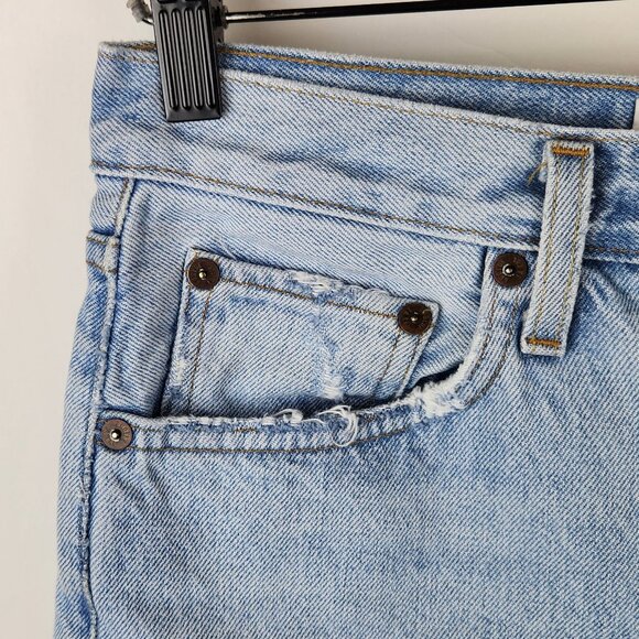 Agolde Riley High Rise Button Fly Distressed Straight Crop Jeans sz 27 - Picture 4 of 12